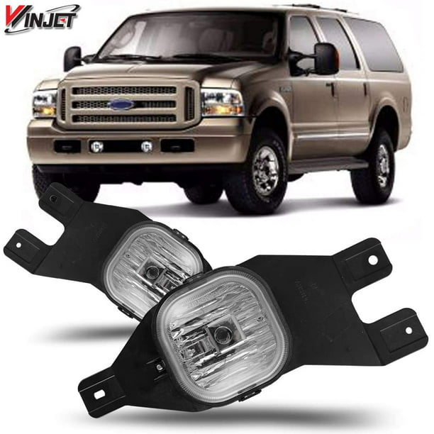 Winjet Fog Lights Assembly for 1999-2004 Ford F250/F350/F450/F550 and 2001-2004 Excursion,Driving Fog Light Replacement with Yellow Lens 